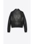 [SAINT LAURENT] aviator bomber jacket in grained sheepskin with shearling collar 646436YCDV21023