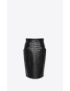 [SAINT LAURENT] pencil skirt in crocodile embossed leather 695357Y5SU21000