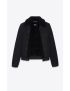 [SAINT LAURENT] jacket with shearling in worn black denim 652845Y18FA1220