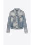 [SAINT LAURENT] fitted jacket in hilton sky blue denim 597085Y31KA4055