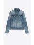 [SAINT LAURENT] destroyed jacket in sky blue denim 627584Y820L4669