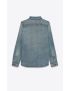 [SAINT LAURENT] classic western shirt in dirty medium vintage blue denim 660456Y24AA4363