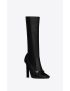 [SAINT LAURENT] camden boots in shiny grained leather 66763725V001000