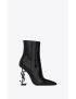 [SAINT LAURENT] opyum booties in alligator embossed patent leather 63959910NVV1000