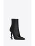 [SAINT LAURENT] opyum booties in alligator embossed patent leather 63959910NVV1000