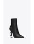 [SAINT LAURENT] opyum booties in leather with black heel 5637530RRUU1000