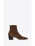 [SAINT LAURENT] vassili zipped booties in leopard print suede 6691771FL002198