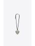 [SAINT LAURENT] oversized heart choker in velvet and metal 686817FAAEW1000