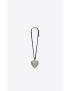 [SAINT LAURENT] oversized heart choker in velvet and metal 686817FAAEW1000