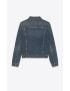 [SAINT LAURENT] fitted jacket in dark dirty vintage blue denim 597085YYS074160