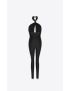 [SAINT LAURENT] sleeveless catsuit in shiny jersey 701052Y7E151000
