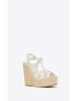 [SAINT LAURENT] tribute espadrilles wedge in smooth leather 611924BZC009008