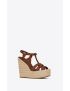 [SAINT LAURENT] tribute espadrilles wedge in smooth leather 611924BDA002206