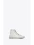 [SAINT LAURENT] malibu mid top sneakers in canvas and smooth leather 606075GUZ209030