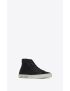 [SAINT LAURENT] malibu mid top sneakers in canvas and smooth leather 606075GUZ201000