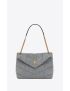[SAINT LAURENT] puffer medium chain bag in denim and smooth leather 577475FAADY4780
