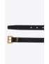 [SAINT LAURENT] cassandre thin belt with square buckle in suede 554465C0X0W1000