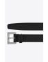 [SAINT LAURENT] cassandre thin belt with square buckle in grain de poudre embossed leather 554465BTY0X1000