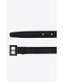 [SAINT LAURENT] cassandre thin belt with square buckle in shiny crocodile embossed leather 554465DND0U1000