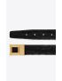 [SAINT LAURENT] square buckle belt in crocodile embossed leather 6585181ZQ0J1000