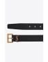 [SAINT LAURENT] cassandre belt with square buckle in lizard embossed leather 634437CJ50W1000