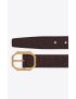 [SAINT LAURENT] frame buckle belt in crocodile embossed leather 66988927U0W2161