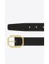 [SAINT LAURENT] frame buckle belt in crocodile embossed leather 6698891ZQ0J1000