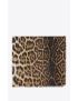 [SAINT LAURENT] large square leopard scarf in beige and black cashmere etamine 4655263Y6679760