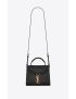 [SAINT LAURENT] cassandra mini top handle bag in crocodile embossed shiny leather 623930DND0J1000