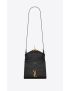[SAINT LAURENT] cassandra mini top handle bag in crocodile embossed shiny leather 623930DND0J1000