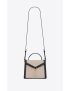 [SAINT LAURENT] cassandra mini top handle bag in canvas and smooth leather 623930HZD2N9372