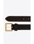 [SAINT LAURENT] hinged buckle belt in pony effect leather 658508C7A0W2118