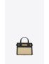 [SAINT LAURENT] manhattan nano shopping bag in raffia and smooth leather 59374124Z1W9760