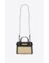 [SAINT LAURENT] manhattan nano shopping bag in raffia and smooth leather 59374124Z1W9760