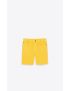 [SAINT LAURENT] baggy shorts in bright yellow stonewash denim 688100Y23NR7040