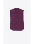 [SAINT LAURENT] sleeveless shirt in printed paisley crepe de chine 684298Y2E584067