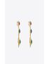 [SAINT LAURENT] triple drop vintage rhinestone earrings in metal and resin 702214Y15919510