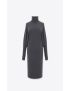 [SAINT LAURENT] turtleneck midi dress in wool 751692Y76FL1078