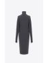 [SAINT LAURENT] turtleneck midi dress in wool 751692Y76FL1078