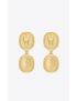 [SAINT LAURENT] twin square earrings in velvet and metal 747469YLAVL8029
