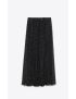 [SAINT LAURENT] long pleated skirt in polka dot silk muslin 753156Y3C441095