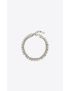 [SAINT LAURENT] rhinestone and chain bracelet in metal 757592Y15268162