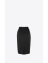 [SAINT LAURENT] pencil skirt in silk satin crepe 767245Y6H401000