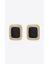 [SAINT LAURENT] square cabochon earrings in enamel and metal 769972Y15211056