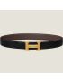 [HERMES] H Guillochee belt buckle & Reversible leather strap 32 mm H064540CC06|H073967CAAB090