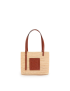 [LOEWE] Small Square Basket bag in raffia and calfskin A223099X02-9943