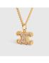 [CELINE] TRIOMPHE RHINESTONE NECKLACE IN BRASS WITH GOLD FINISH AND CRYSTALS 460GB6BZI.35OR